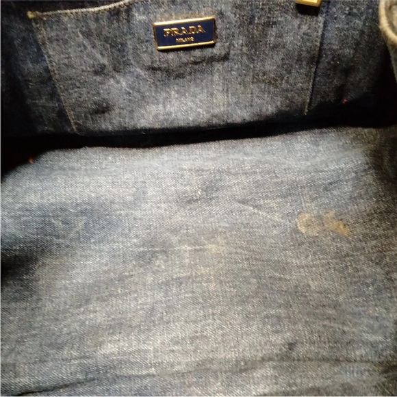 Prada Blue Denim Canapa Tote Bag - Picture 7 of 9